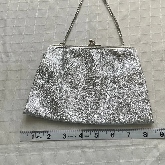 Silver Metallic Evening Clutch Bag - Picture 6 of 6